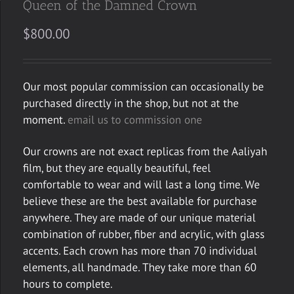 Handmade Queen of the Damned Akasha Aaliyah Crown, blue, excellent quality - Picture 5 of 5